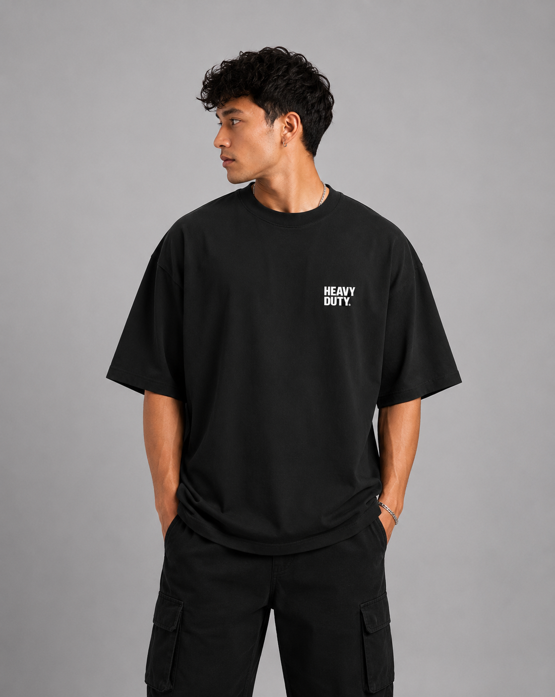 HEAVY DUTY Premium Oversized Gym T-Shirt | 240 GSM Heavyweight Cotton Graphic Tee | HouseofEvery