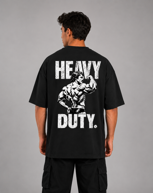 HEAVY DUTY Premium Oversized Gym T-Shirt | 240 GSM Heavyweight Cotton Graphic Tee | HouseofEvery