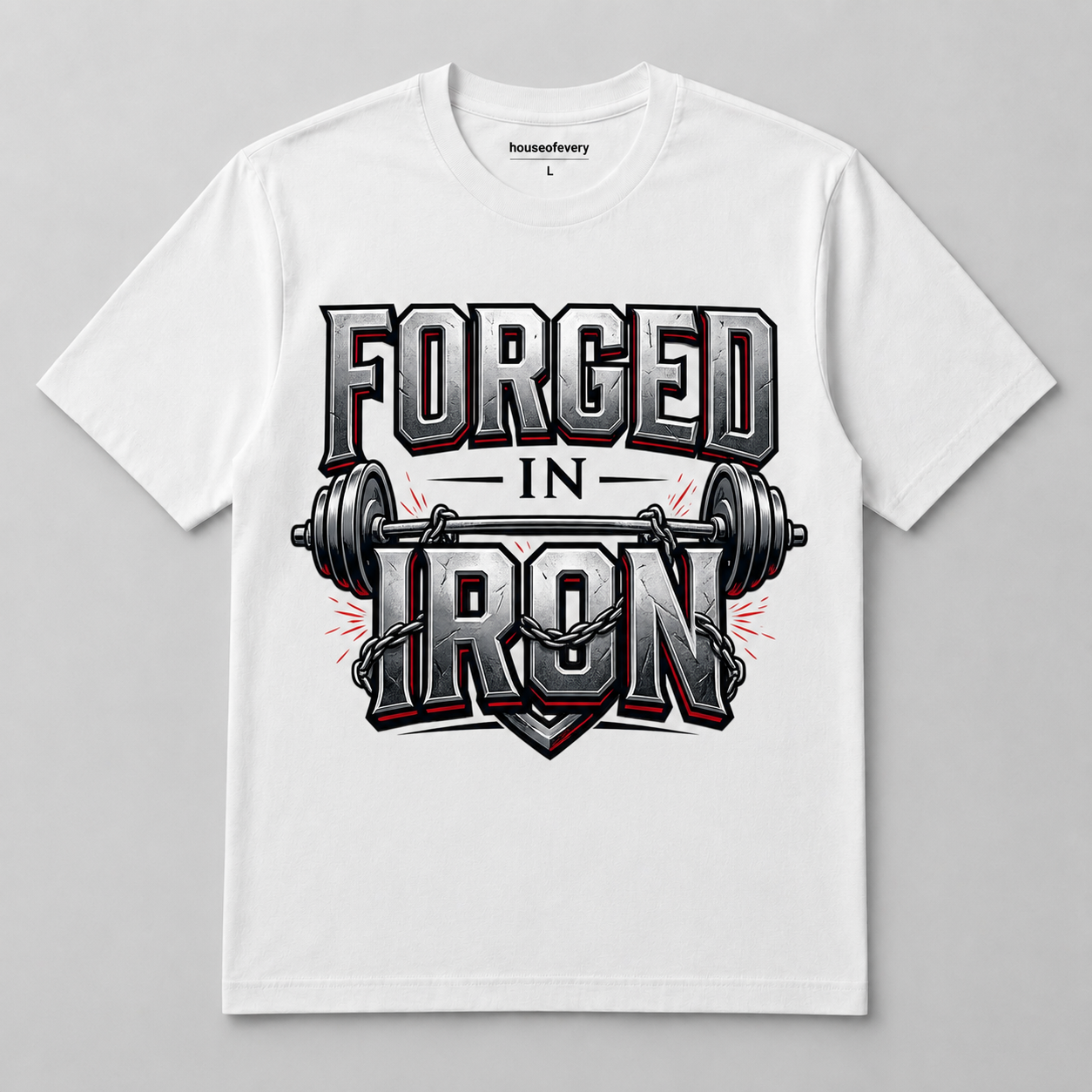 Forged in Iron Unisex Gym T-Shirt | 180 GSM Premium Cotton | Regular Fit | HouseofEvery