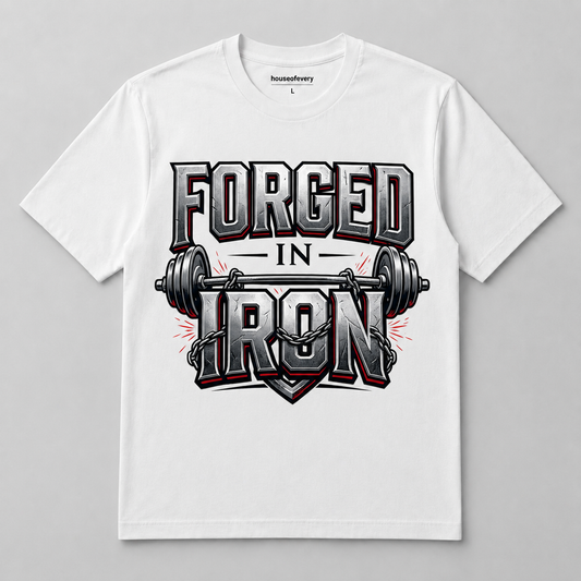Forged in Iron Unisex Gym T-Shirt | 180 GSM Premium Cotton | Regular Fit | HouseofEvery